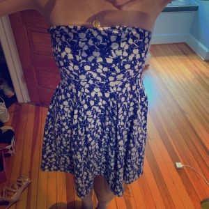 Blue and white spotted dress